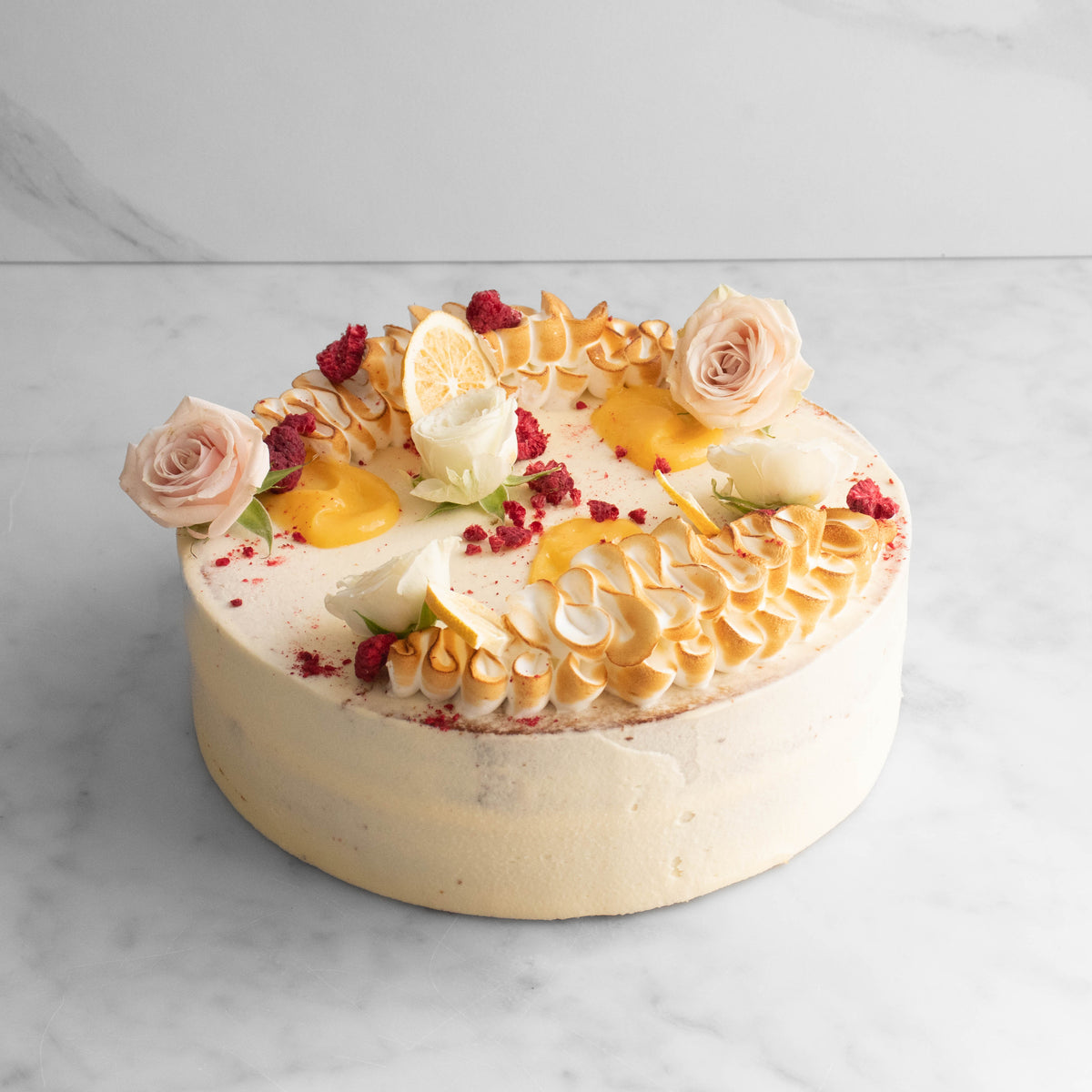 Lemon & White Chocolate Meringue Cake Auckland Delivery House of