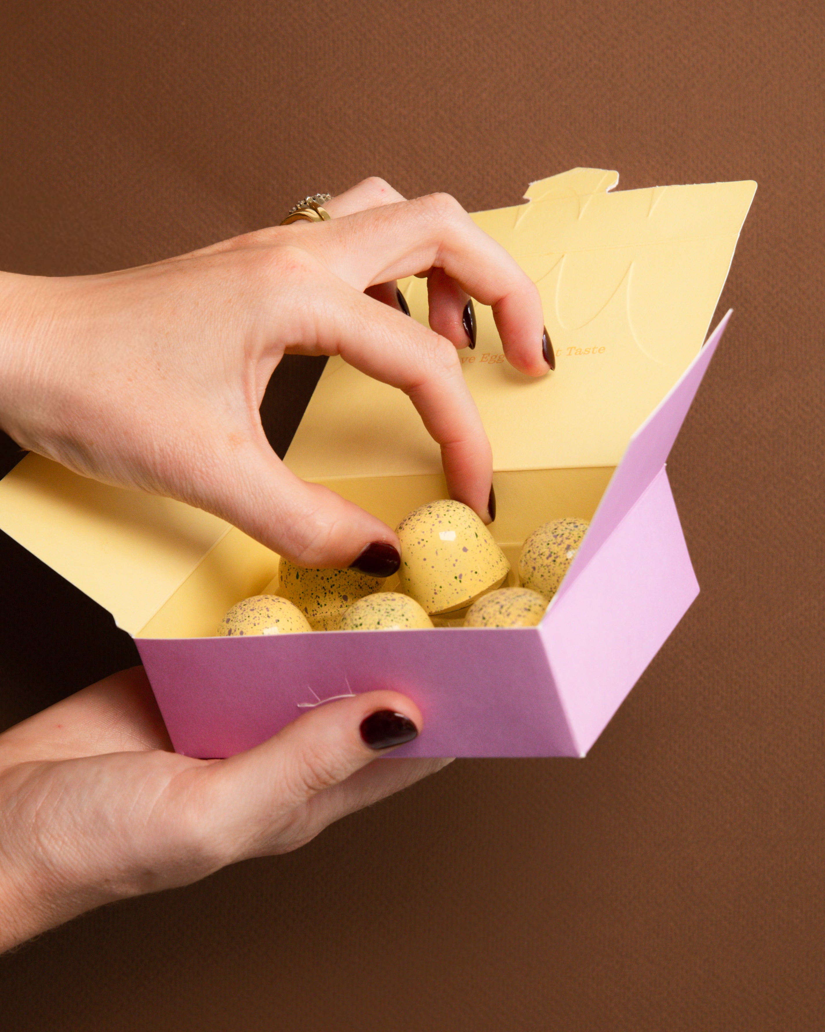 Three Piece Gooey Caramel Egg Bonbons