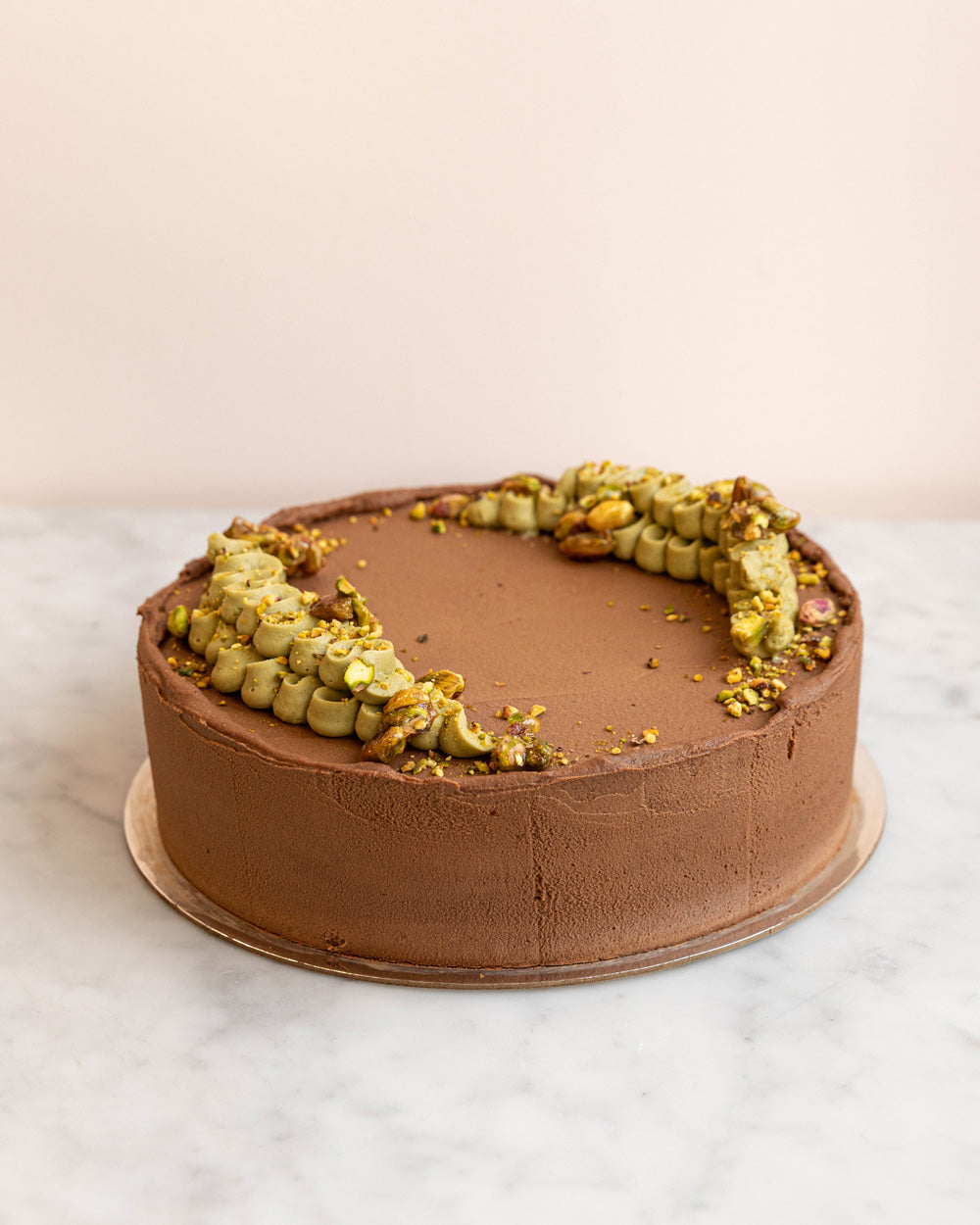 Pistachio Knafeh Milk Chocolate Cake