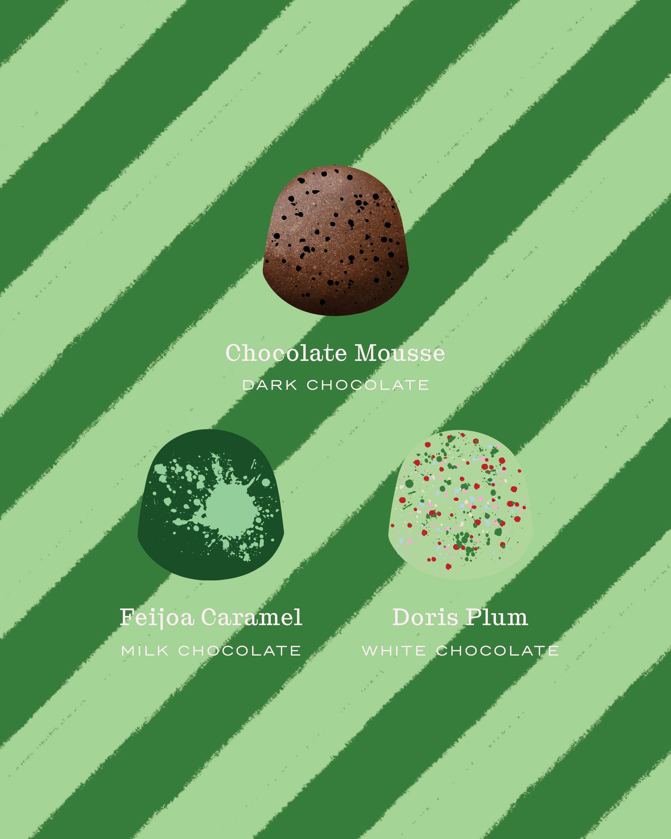 3 Piece Christmas Bonbon Selection - Green