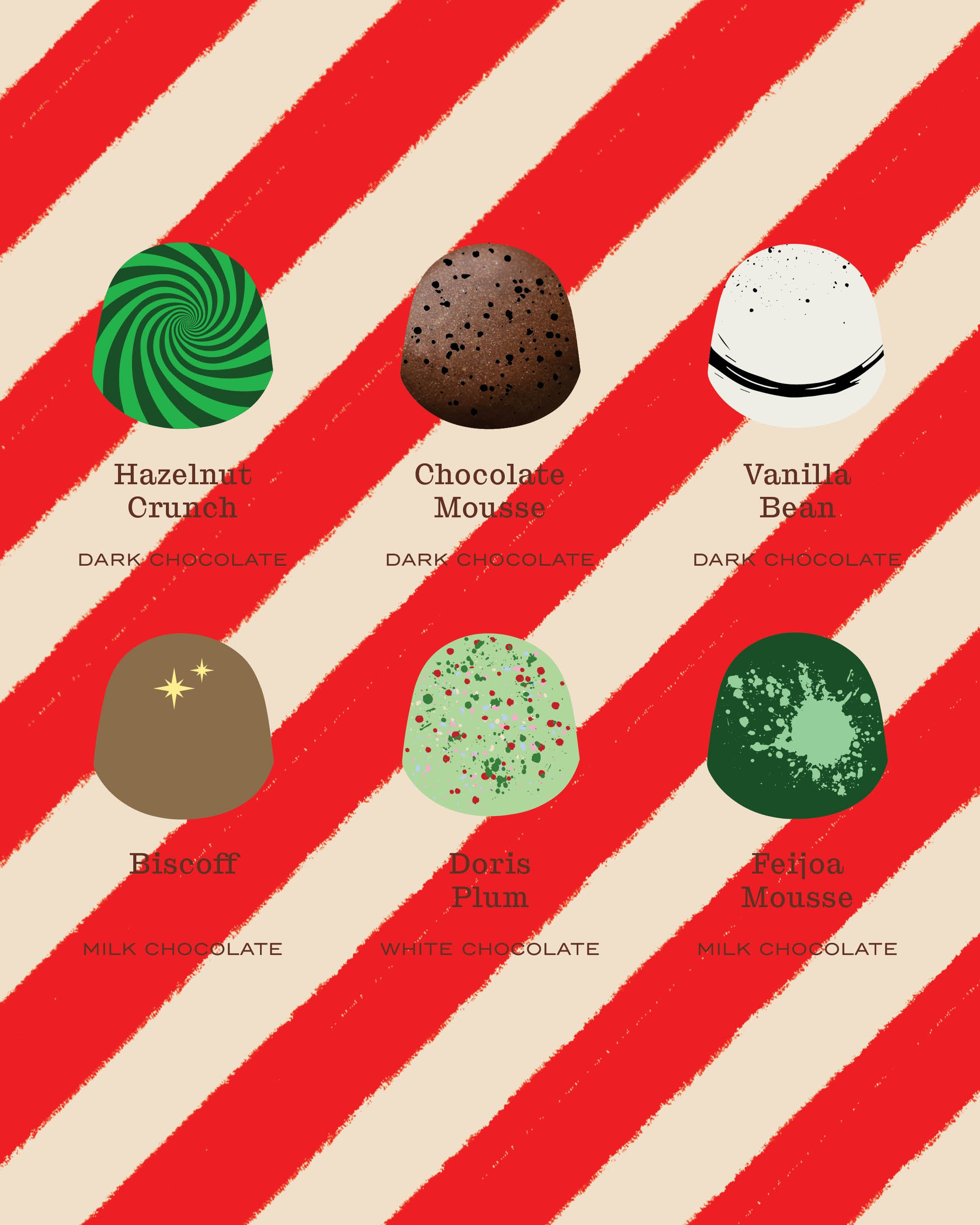 6 Piece Christmas Bonbon Selection