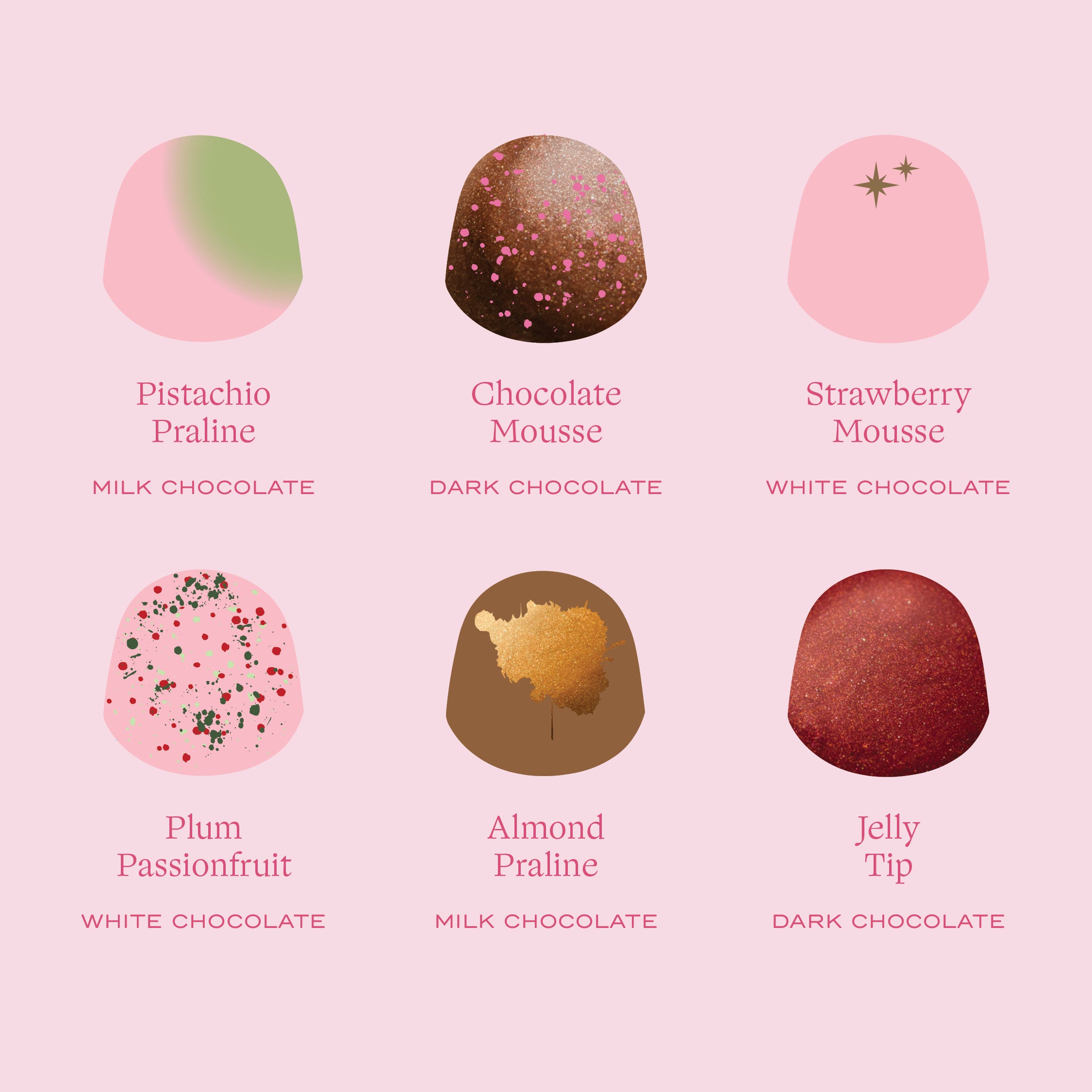 Six Piece 'Lots of Love' Bonbon Selection