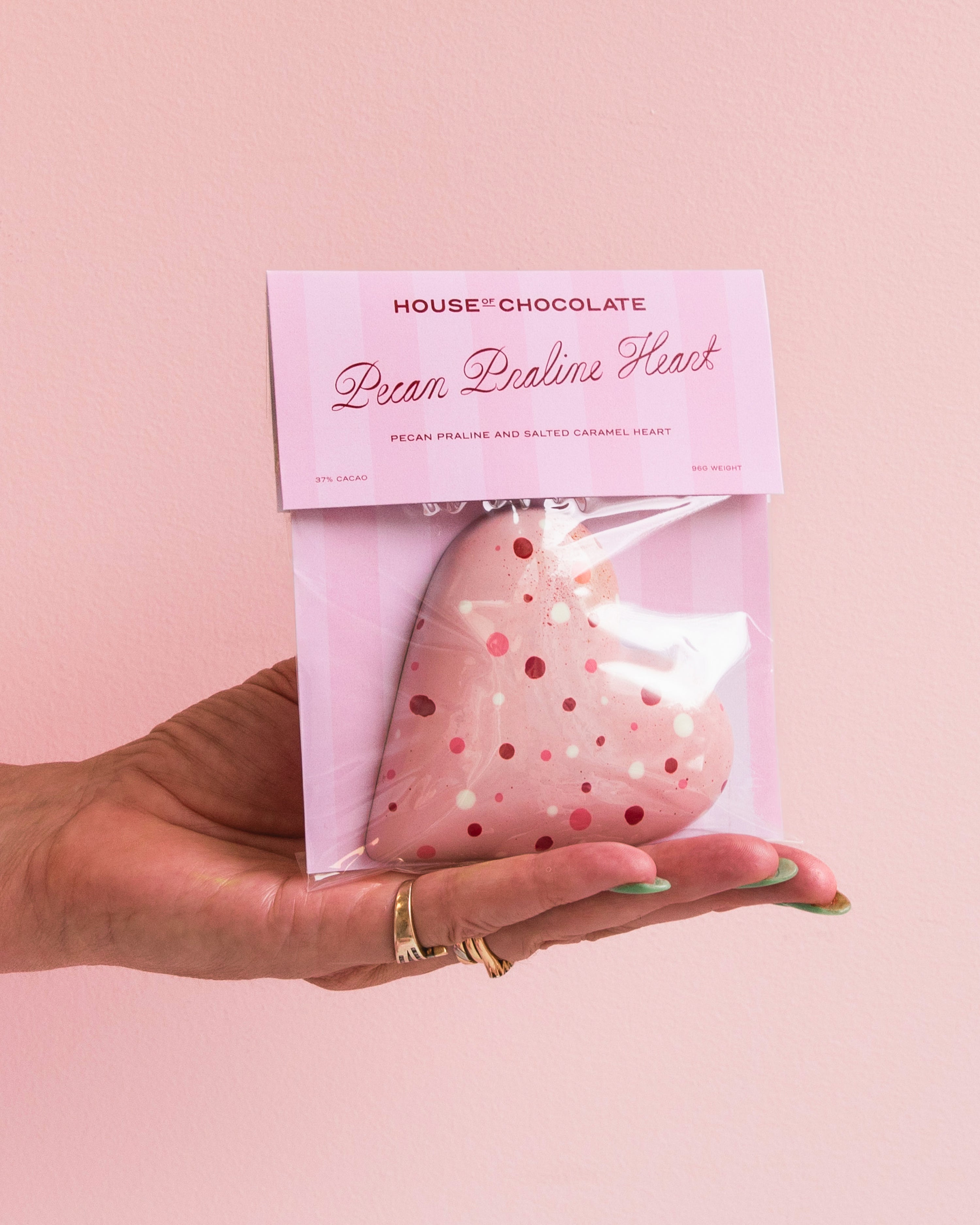 Pecan Praline & Caramel Milk Chocolate Heart