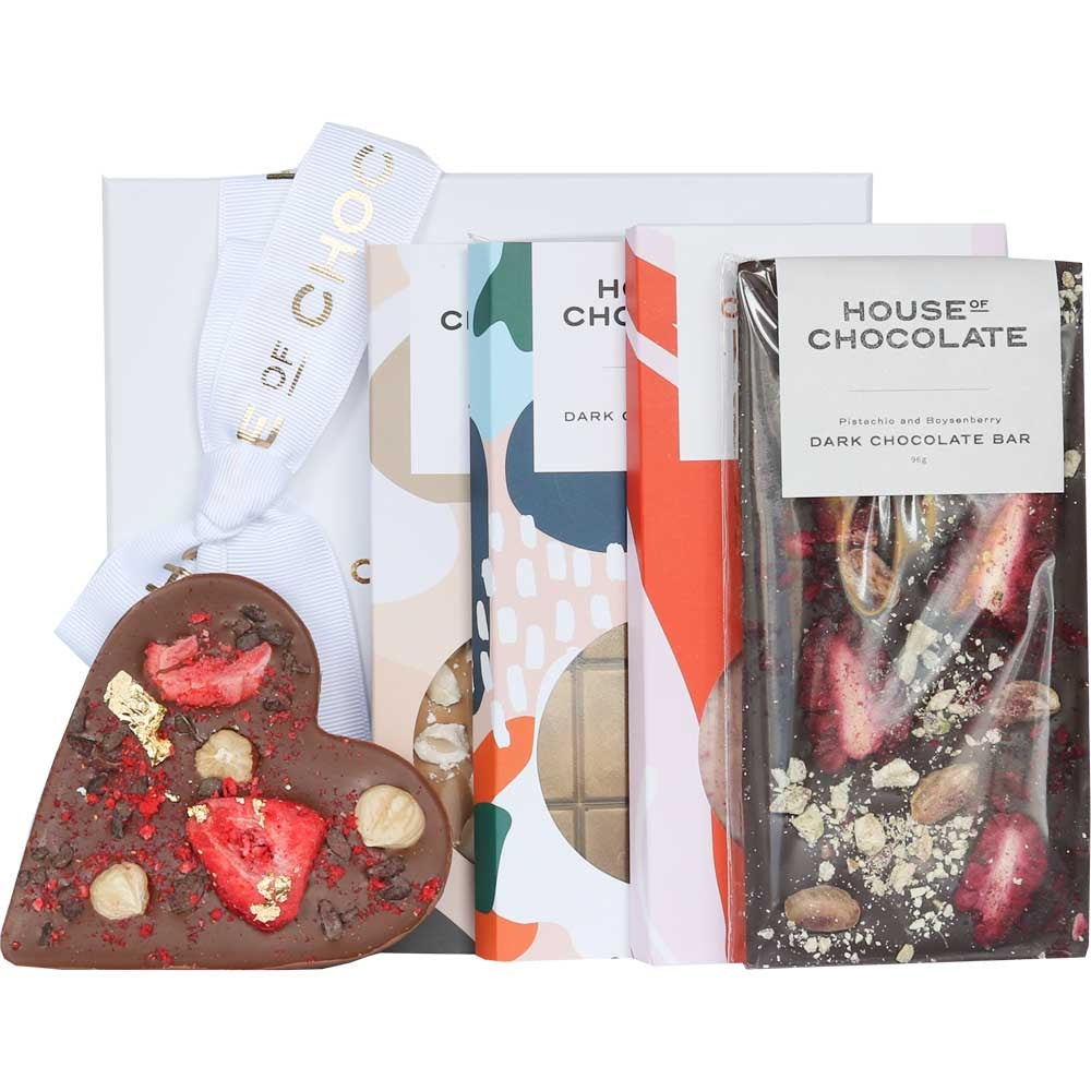 Chocolate Bars and Heart Gift Box